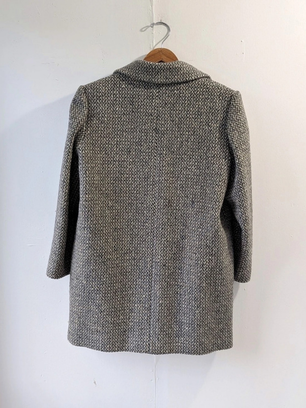 Forecaster of Boston Vintage Tweed Pea Coat Gray Double Breasted Women's Size 10 - Picture 5 of 12